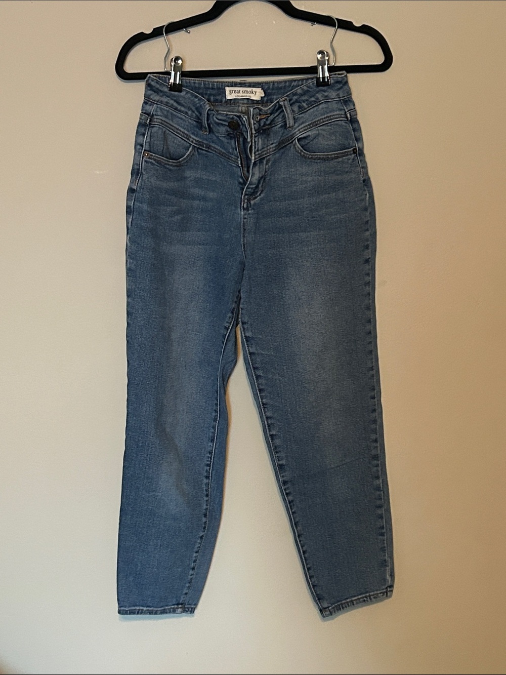 Great Smoky High-Rise Barrel Leg Jeans in Medium Blue